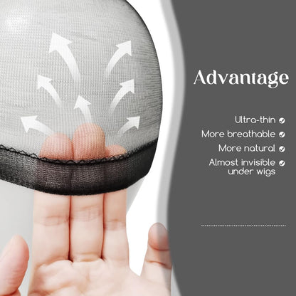 Dreamlover HD Wig Cap for Lace Front Wig, Black Wig Cap for Women, Bald Cap for Woman, Transparent HD Cap for Wigs, HD Stocking Cap for Wigs, 12 Pieces