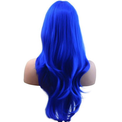 Akstore 28 inch Fashion Wigs Long Wavy Curly Hair Cosplay Wig (Blue)