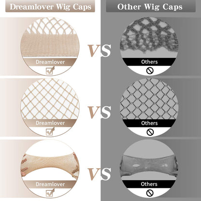 Dreamlover Wig Caps for Women, Hair Net for Wig, Mesh Wig Cap for Long Hair, Natural Nude, 2 Pieces