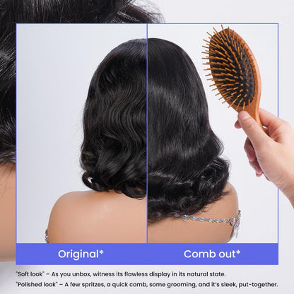 FASCARA 13x4 Body Wave Bob Wigs Human Hair Lace Front Wigs Human Hair Pre Plucked 180% Density HD Transparent Lace Frontal Wigs for Women Glueless Wigs with Baby Hair 16Inch