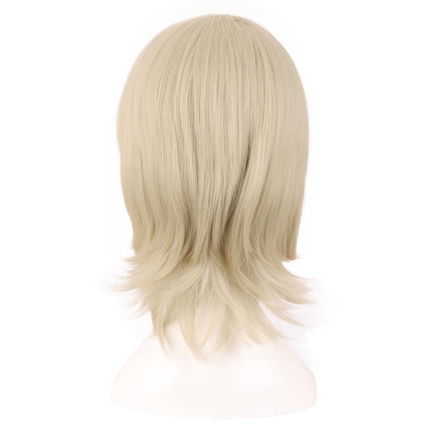 MapofBeauty 16 Inch/40 cm Short Side Bangs Synthetic Fiber Cosplay Layered Wig (Blonde)