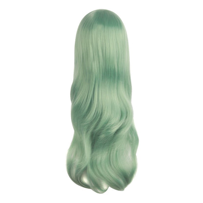 MapofBeauty 28" 70cm Long Curly Hair Ends Costume Cosplay Wig (Gray Green)
