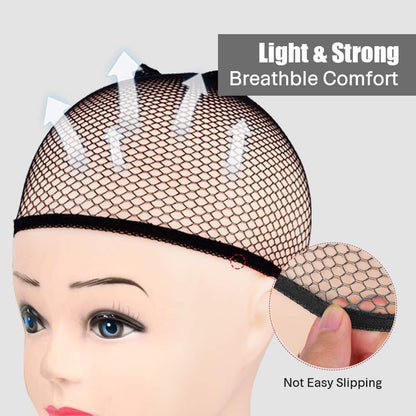 MORGLES Mesh Wig Cap for Women Men, Kids, 6PCS Hair Net for Wig Closed End, Brown, Beige, Black