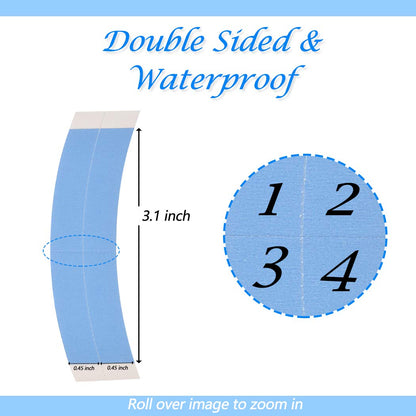 CREATE BEAUTY Lace Front Wig Tape - 36 Pieces, Water-Proof Strong Adhesive Double Sided Lace Wigs Tape (Blue Color (1/4))