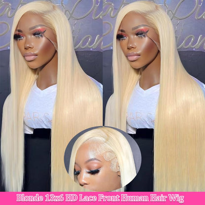 613 Lace Front Wig Human Hair 13x6 HD Transparent Blonde Lace Front Wigs Human Hair 180% Density Guleless Wigs Human Hair Pre Plucked 20 inch 613 HD Lace Frontal Wigs
