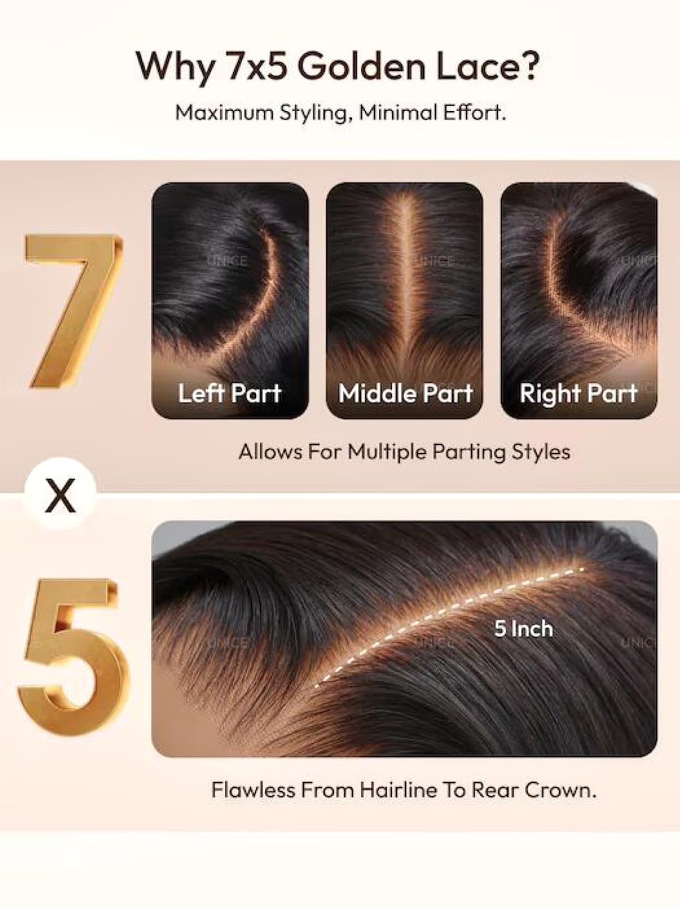 UNICE Bye Bye Knots Glueless 7X5 Pre Cut Lace Front Wig Yaki Wavy Flip Out Bang Curl Wig Put on and Go Human Hair Wigs Pre Plucked Bleached Knots Natural Hairline 150% Density 24 Inch