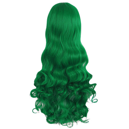 MapofBeauty 28 Inch/70 cm Lolita Long Curly 2 Ponytails Clip on Cosplay Wig (Grass Green)