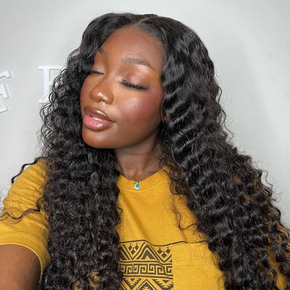 ISEE Hair Wear and Go Glueless Wig for Beginners Wigs Deep Wave Glueless Wigs Human Hair Pre Plucked New Upgraded No Glue 6x4 HD Lace Closure Wigs Human Hair for Black Women with Baby Hair 18 Inch