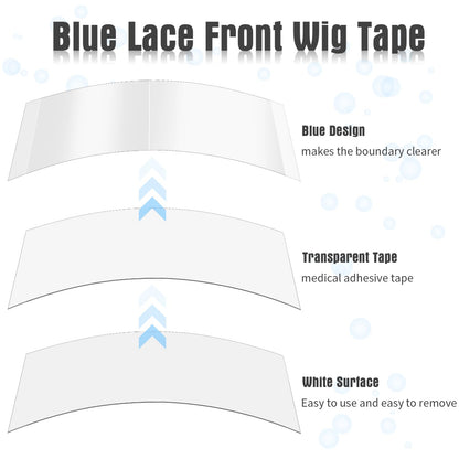 Maitys 120 Pieces Lace Front Wig Tape Double Sided Adhesive Waterproof C-shaped for Long Short No Hair Wigs Toupees Pieces and Extension(White)