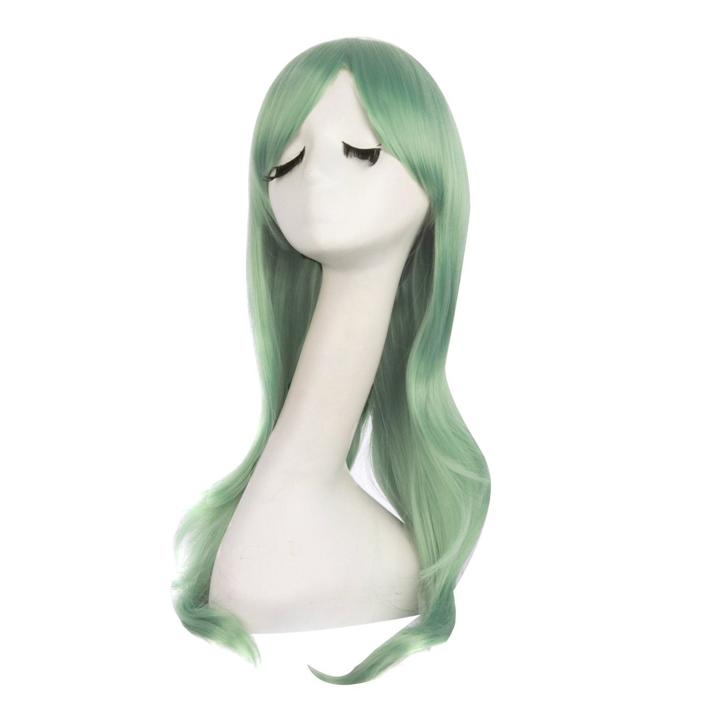 MapofBeauty 28" 70cm Long Curly Hair Ends Costume Cosplay Wig (Gray Green)