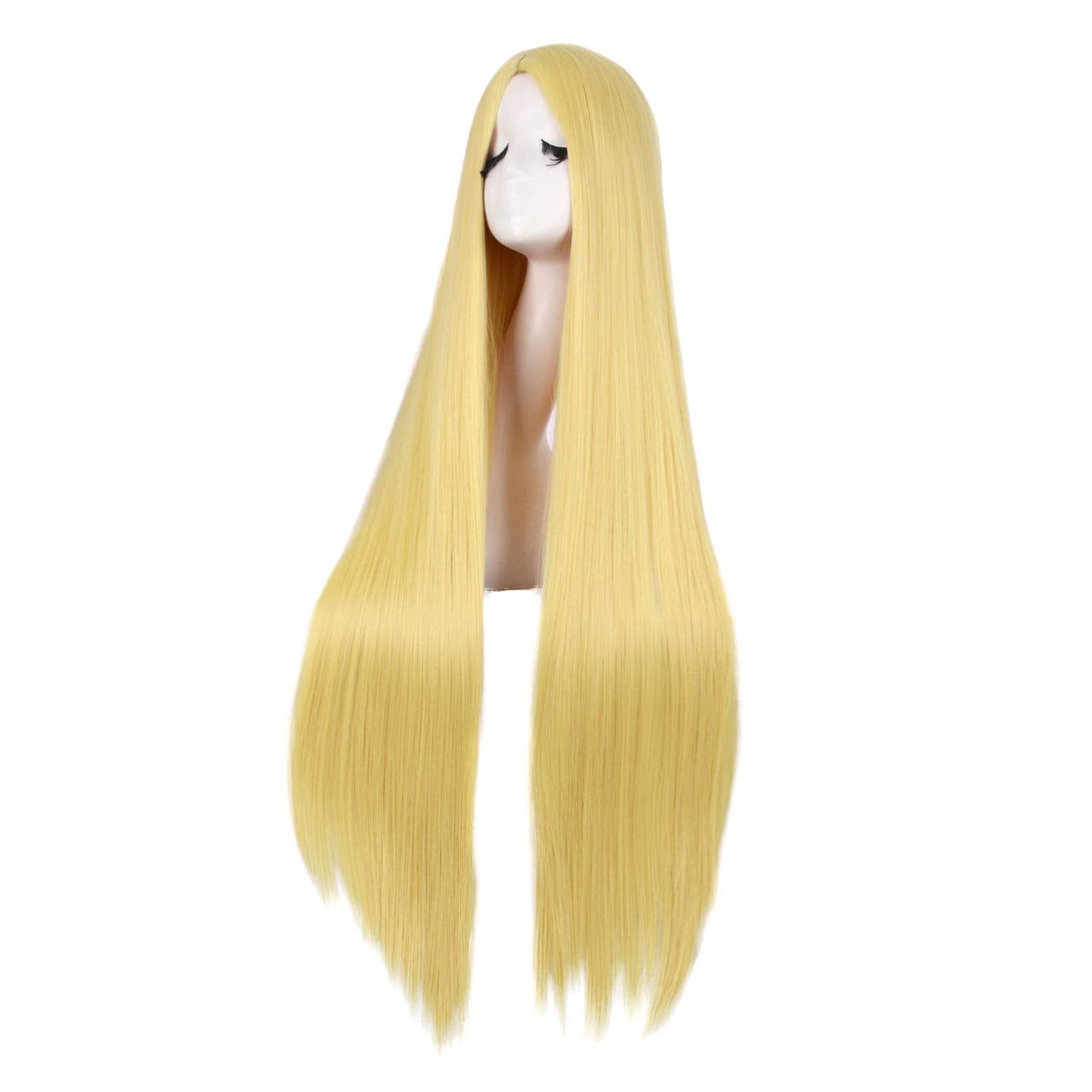 MapofBeauty 40 Inch/100cm Fashion Straight Long Costume Anime Cosplay Wig (Blonde)