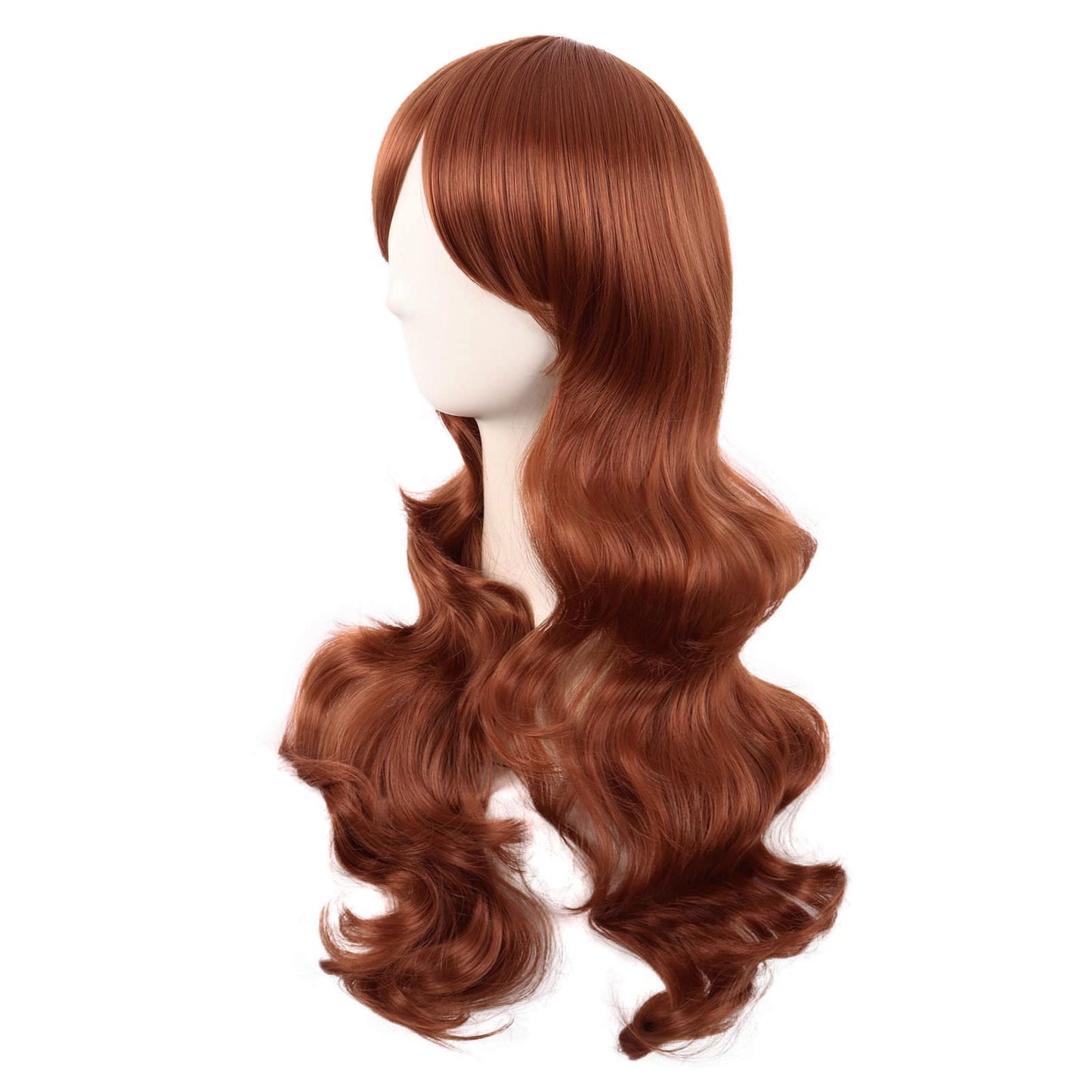 MapofBeauty 28 Inch/70 cm Charming Women Side Bangs Long Curly Full Hair Synthetic Wig (Ginger Orange)