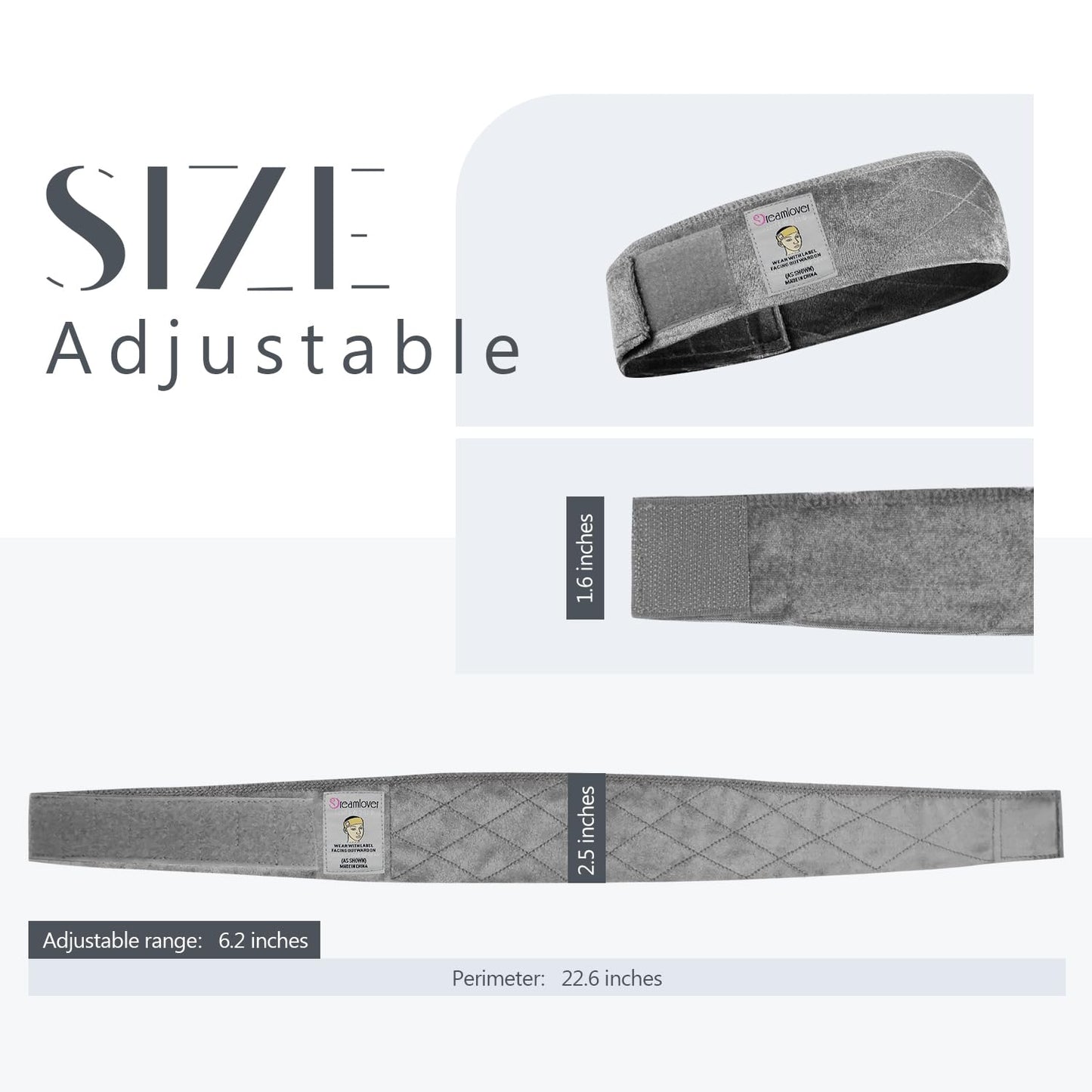 Dreamlover Wig Grip Bands for Keeping Wigs in Place, Wig Grip Headband, Grey, 2 Pieces