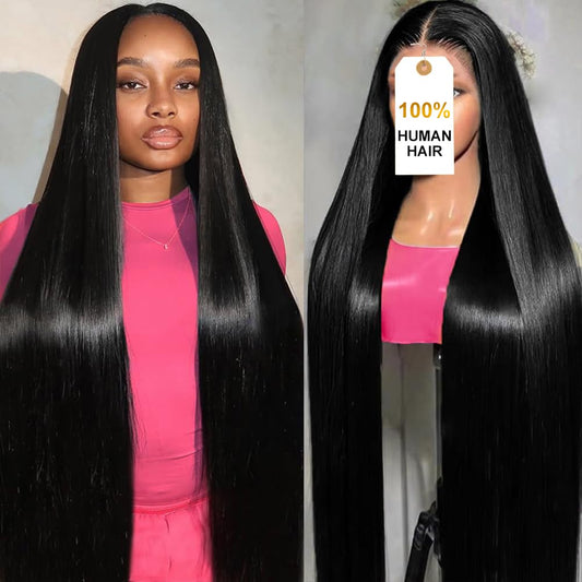 CUTE BEIN 210 Density 6X4 Glueless Wigs,100% Human Hair, [2-year life, 220g],HD Lace Closure Wigs Glueless Wear and Go Wig Pre Plucked Pre Cut,Straight Wigs for Black Women Middle Part 26 Inch