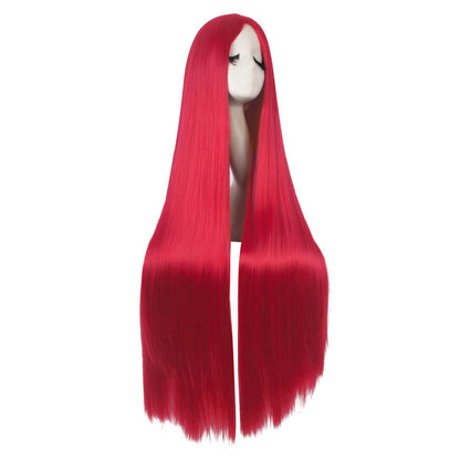 MapofBeauty 40 Inch/100 cm Fashion Straight Long Costume Anime Cosplay Anime Wig (Bright Red)