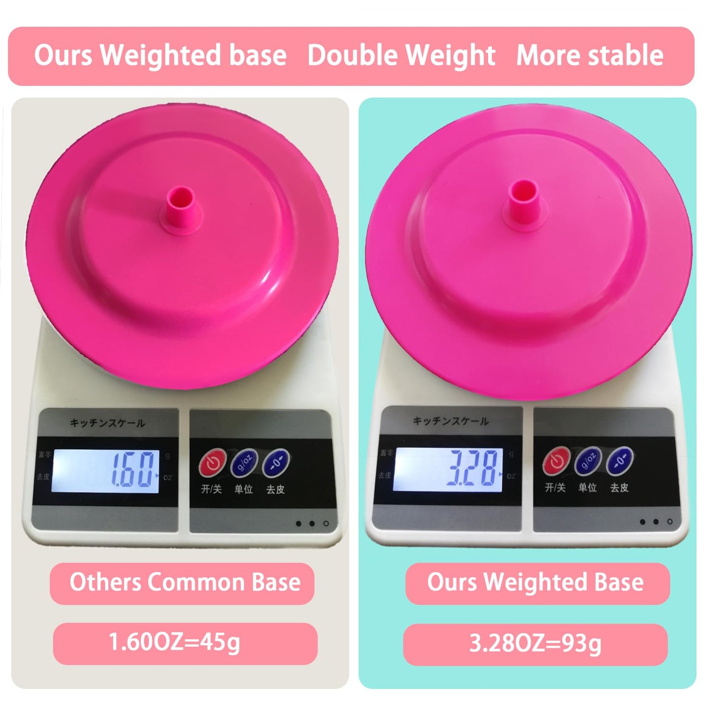 Wig Stand 1PC Adjustable Height Pink Plastic Wig Head Stand Portable Wig Holder Stands Non-Slip Wig Head Holders Sturdy for Multiple Wigs and Hats Styling Drying Display