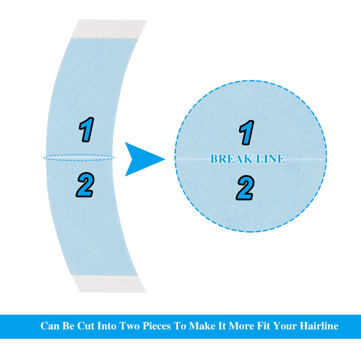 CREATE BEAUTY Lace Front Wig Tape - 36 Pieces, Water-Proof Strong Adhesive Double Sided Lace Wigs Tape (Blue)