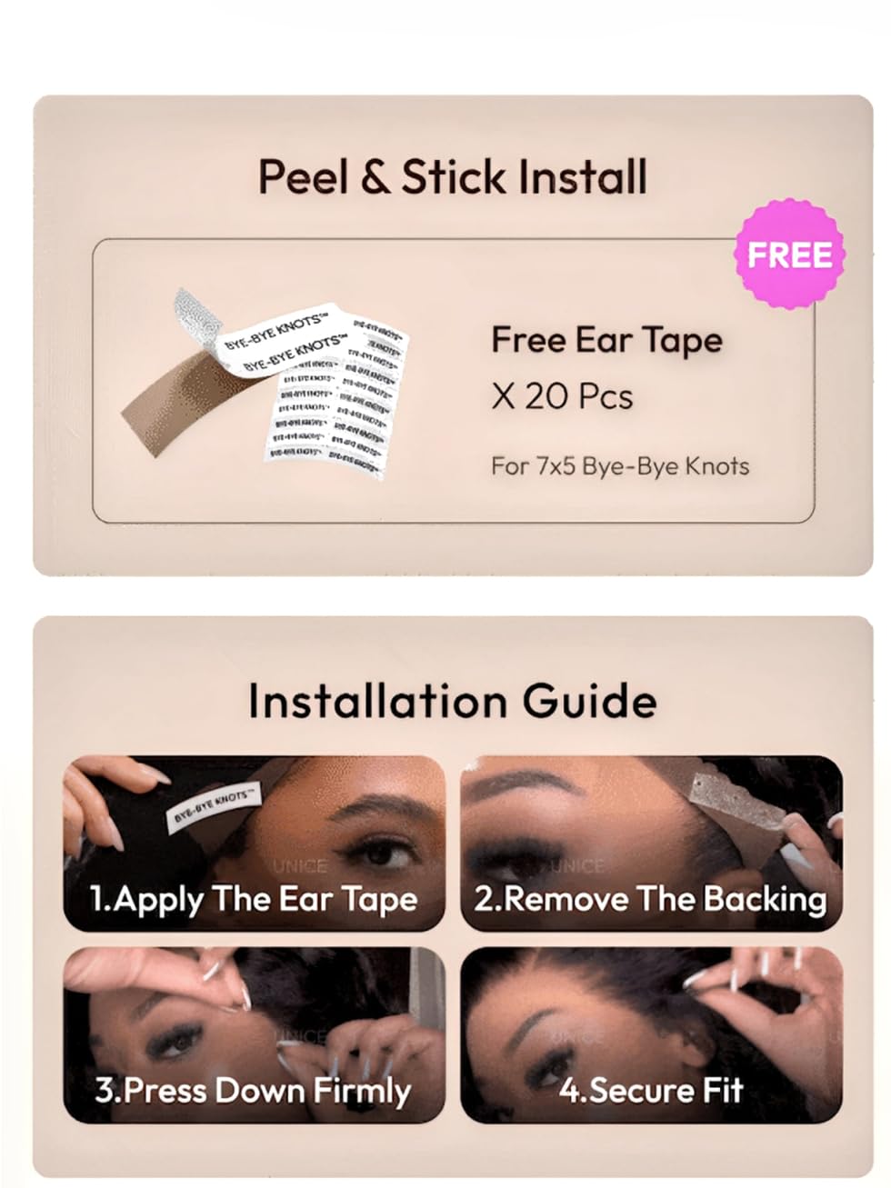 UNICE Bye Bye Knots Glueless 7X5 Pre Cut Lace Front Wig Yaki Wavy Flip Out Bang Curl Wig Put on and Go Human Hair Wigs Pre Plucked Bleached Knots Natural Hairline 150% Density 24 Inch