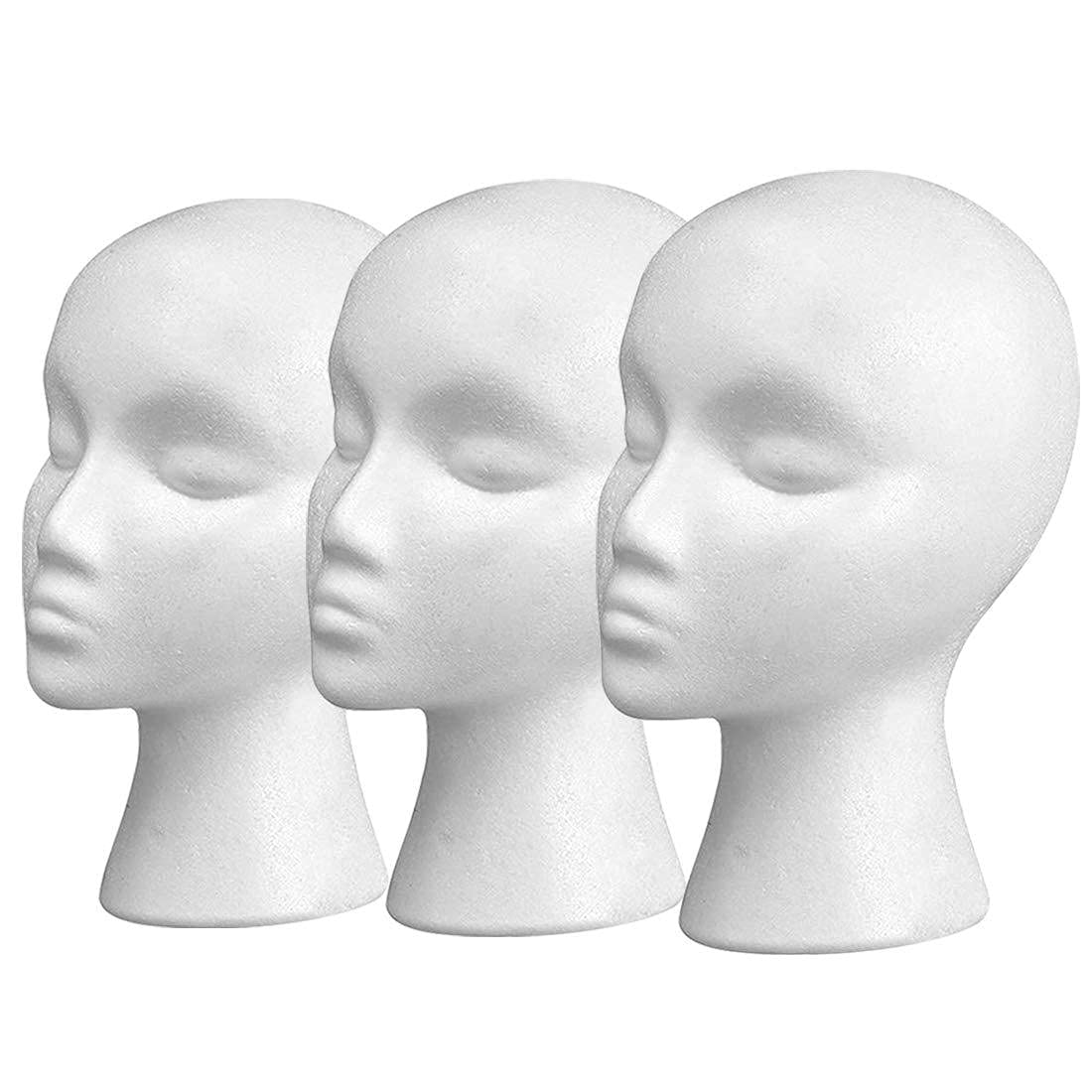 11" 3 Pcs Wig Head - Tall Female Foam Mannequin Wig Stand and Holder for Style, Model And Display Hair, Hats and Hairpieces, Mask - for Home, Salon and Travel（3 Pieces）