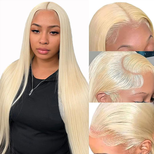 LETMIEO 32 Inch 613 Lace Front Wig Human Hair Pre Plucked Blonde 13x6 HD Lace Frontal Wigs Glueless Wigs Human Hair Blonde Lace Front Wigs