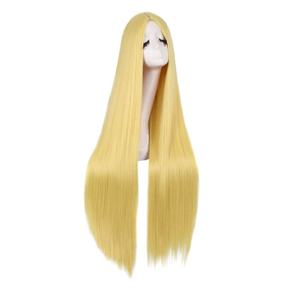 MapofBeauty 40 Inch/100cm Fashion Straight Long Costume Anime Cosplay Wig (Blonde)