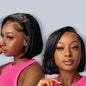 Qangelabeauty 180 Density Bob Wig Human Hair 13x4 HD Frontal Bob Wigs Human Hair Bob Lace Front Wigs Human Hair Pre Plucked Brazilian Virgin Natural Black Wig 8 Inch
