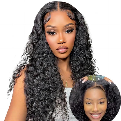 ISEE Hair Wear and Go Glueless Wig for Beginners Wigs Deep Wave Glueless Wigs Human Hair Pre Plucked New Upgraded No Glue 6x4 HD Lace Closure Wigs Human Hair for Black Women with Baby Hair 18 Inch