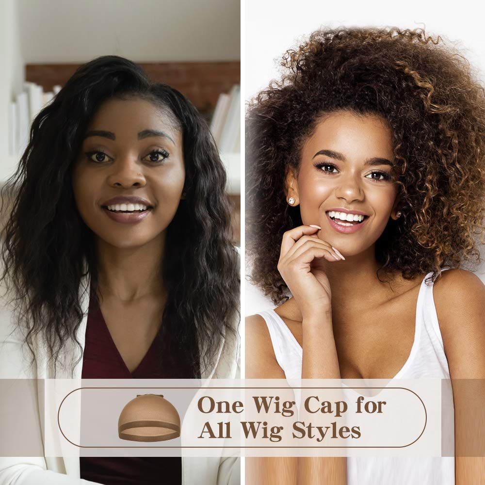 Dreamlover Wig Caps for Women, Brown Stocking Caps for Wigs, 12 Pieces