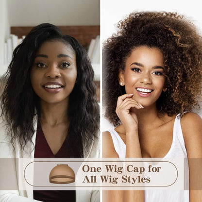 Dreamlover Wig Caps for Women, Brown Stocking Caps for Wigs, 12 Pieces