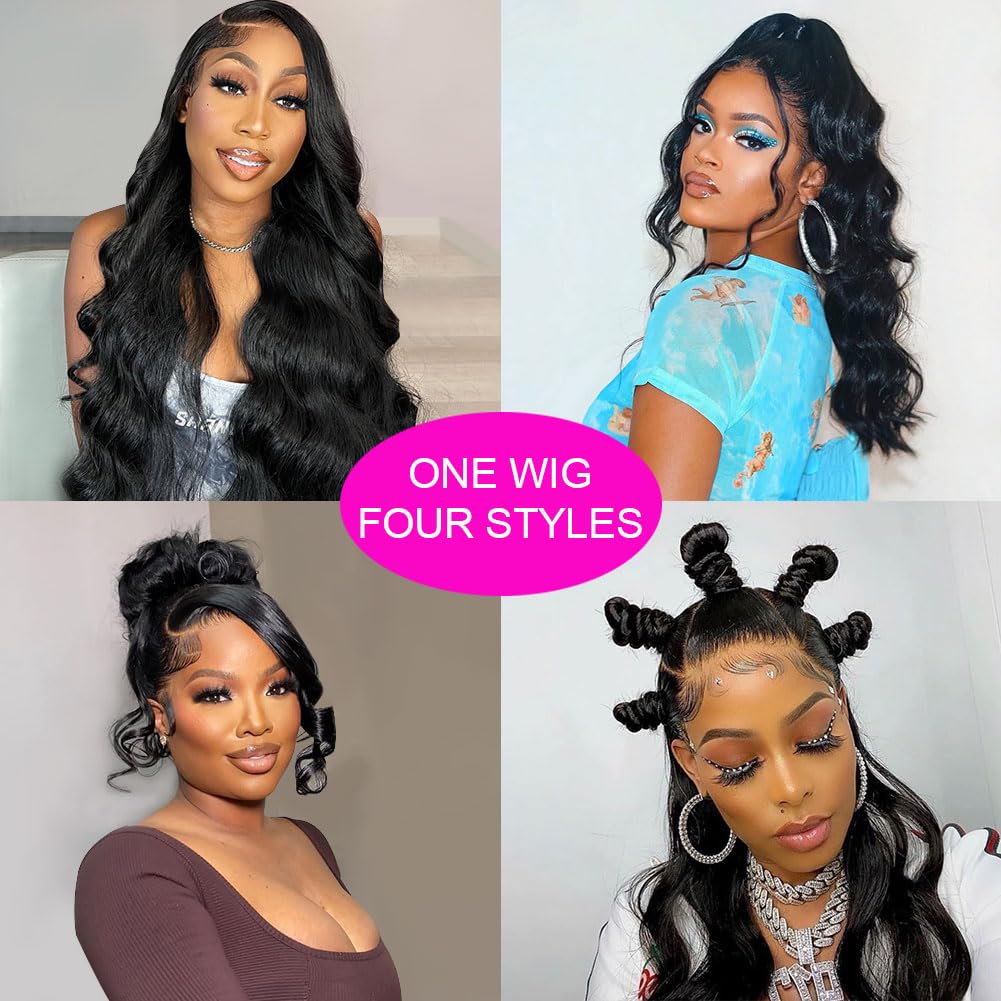 Ossilee Hidden Strap Glueless 360 Lace Front Wigs Human Hair Pre Cut Pre Bleached Pre Plucked Body Wave Invisi Strap 360 Full Lace Wigs Human Hair 200% Density HD Lace Front Wigs Human Hair 20inch