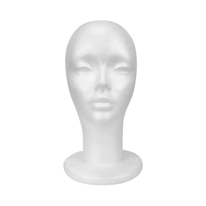 STUDIO LIMITED 11.4-Inch Styrofoam Mannequin Head (1 Pack) - White Foam Wig Stand for Wigs, Hats, Masks, Hairpieces, Arts, Crafts, DIY Projects, Salon Display, and Travel Use