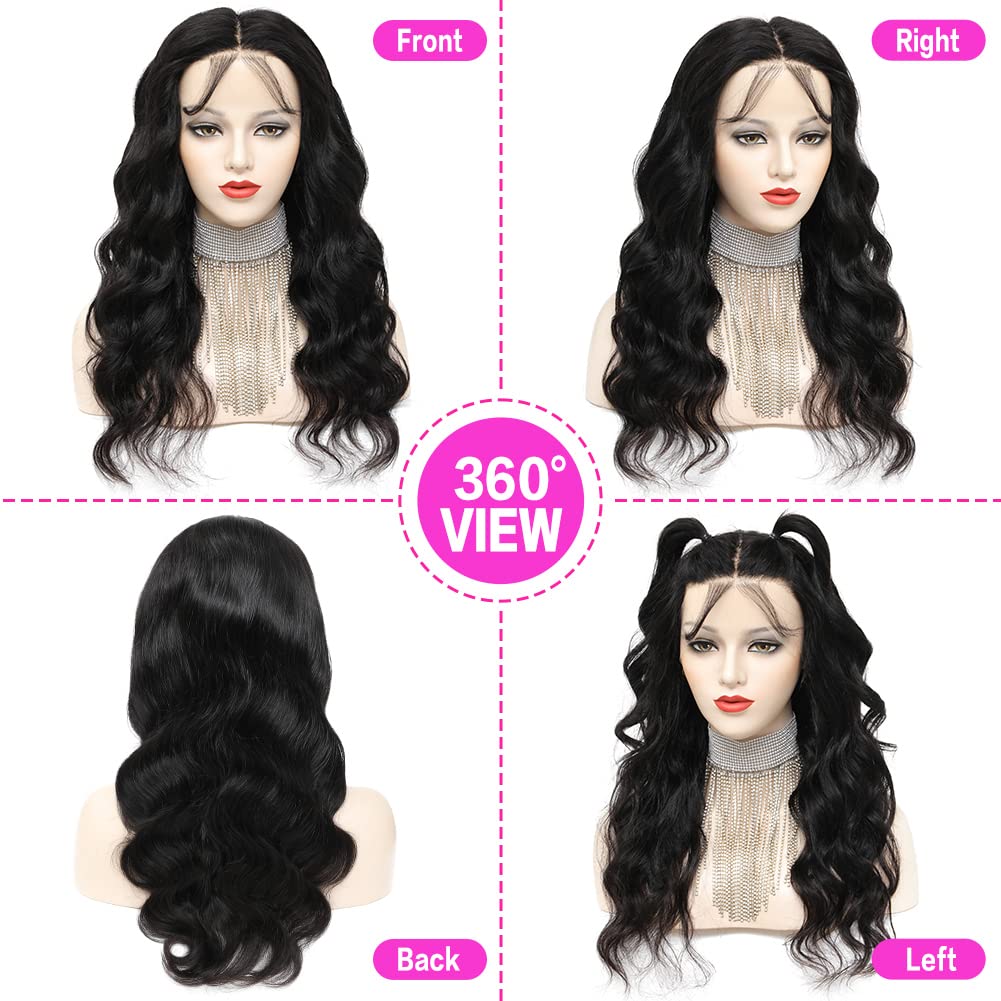Yamikk Body Wave Lace Front Wigs Human Hair For Women 180% Density 20 Inch 13x5 HD Frontal Wigs Human Hair Pre Plucked with Natural Hairline