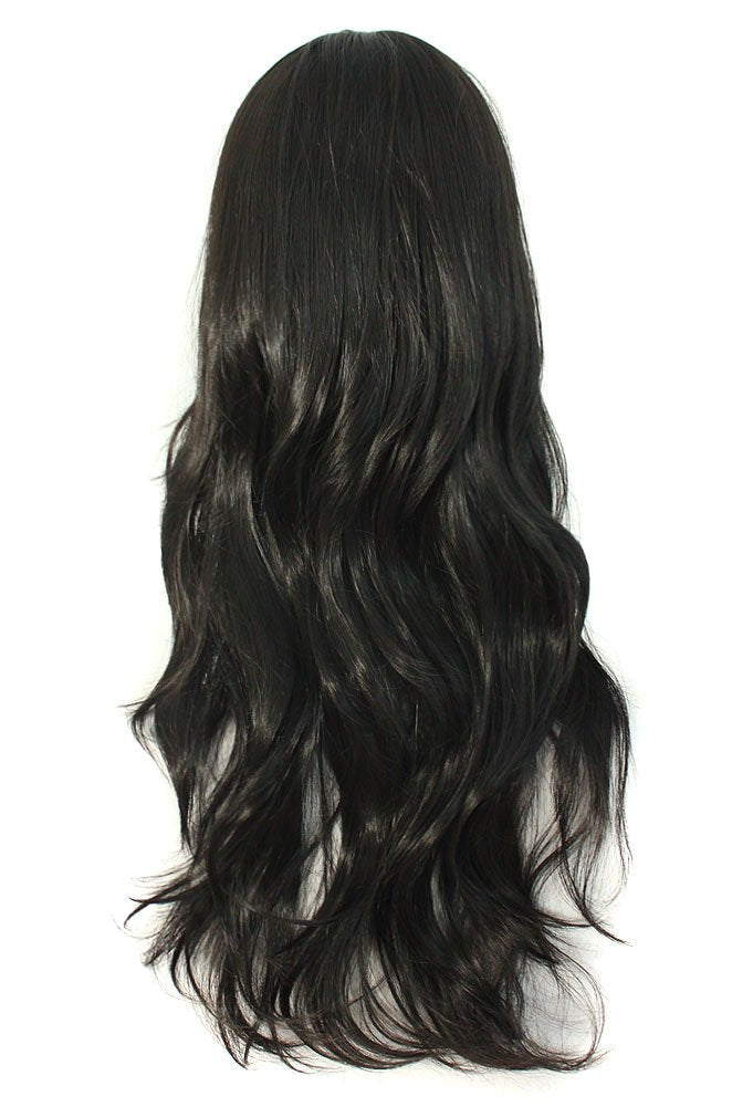 MapofBeauty 28" 70 cm Long Curly Hair Ends Costume Cosplay Wig (Black)