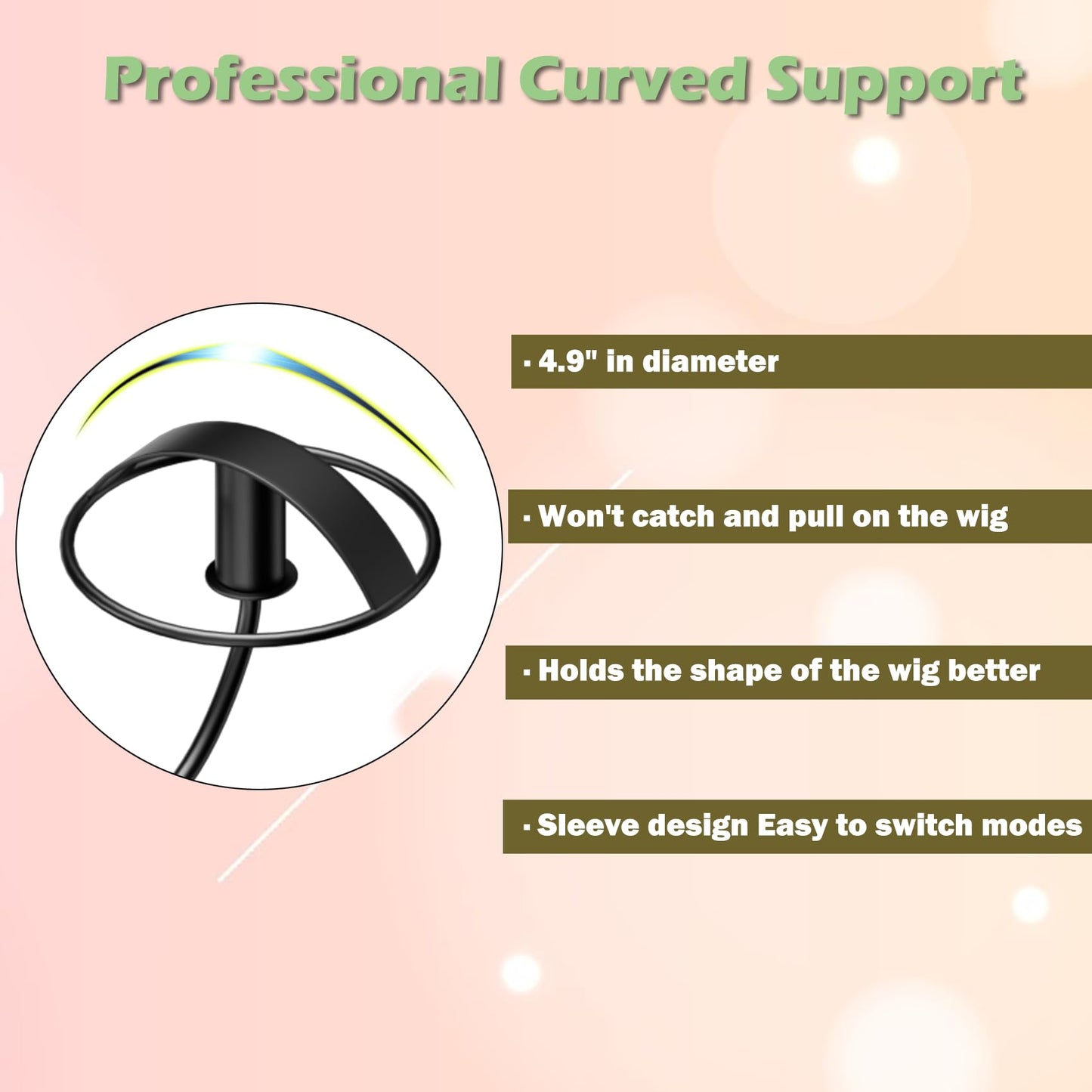 Lhysn Wig Stands - Multiple Wig Hanger Display Rack, Holder, Storage Organizer for Mannequin Head Metal Rack Stand (Black with 4 Holders)