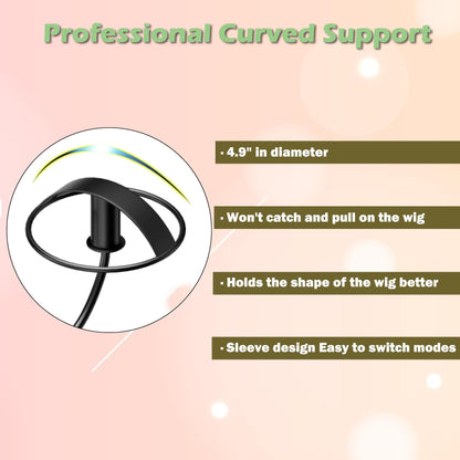 Lhysn Wig Stands - Multiple Wig Hanger Display Rack, Holder, Storage Organizer for Mannequin Head Metal Rack Stand (Black with 4 Holders)