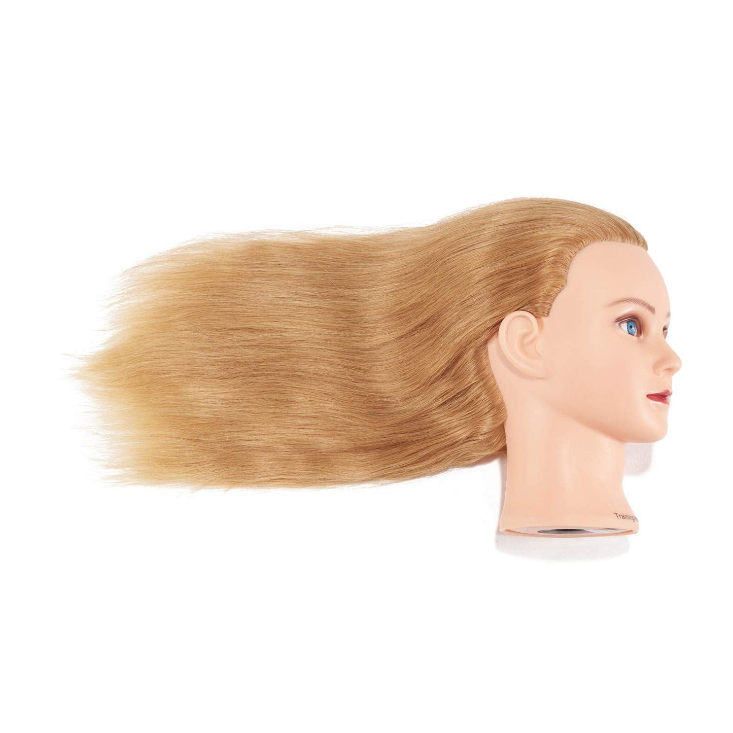 20-22" 100% Human Hair Mannequin Head Training Head Cosmetology Manikin with Free Clamp Stand (Blonde)