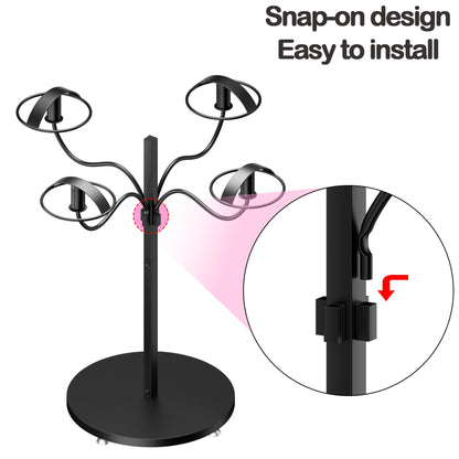 Lhysn Wig Stands - Multiple Wig Hanger Display Rack, Holder, Storage Organizer for Mannequin Head Metal Rack Stand (Black with 4 Holders)