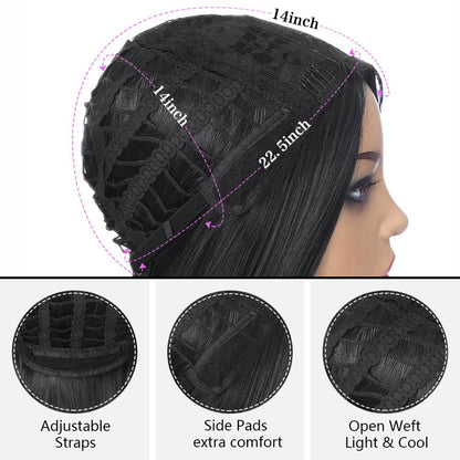 WIGER Long Black Wigs Straight Black Hair Dye Wig for Women Middle Part Synthetic Heat Resistant Natural Hair for Party or Halloween Costume Full Black Wigs for Girls (1B)