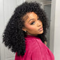 QUANDIAN Wear Go Kinky Curly Half Wig Human Hair 18 Inch Glueless Wigs Human Hair 200% Density 3 In 1 Half Wigs for Black Women Curly Seamless Flip Wig Invisible Hairline Beginner Friendly