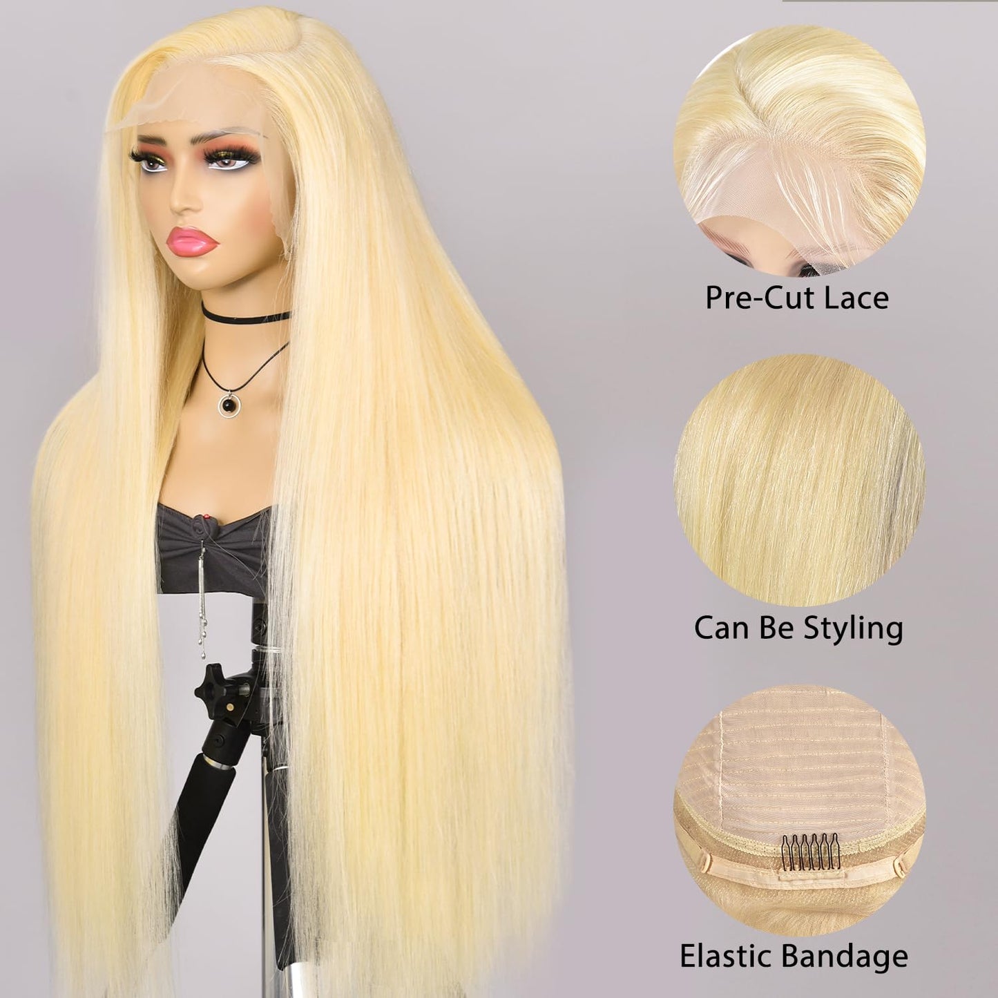 Alididi 613 13x6 Lace Front Wig Human Hair 200 Density 26Inch 613 Lace Front Wig Human Hair Blonde Wig Human Hair Straight Lace Frontal Wig Human Hair Pre Plucked With Baby Hair (613 Blonde Wig)
