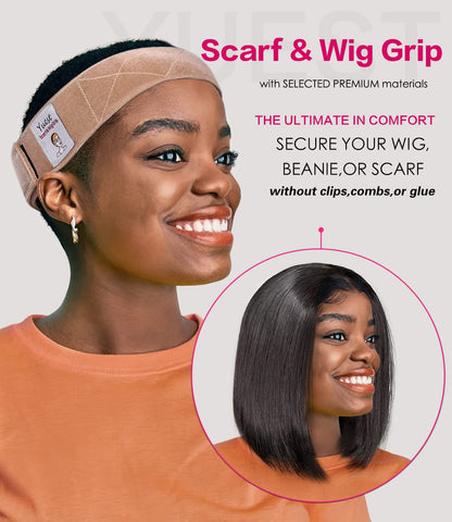 Yuest Wig Grip Headband No Slip Wig Gripper for Keeping Wigs in Place Edge Saver for Wig Adjustable Non Slip Wig Grip Band Velvet 2 Pack