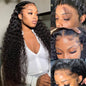 GIESWY 32 Inch Deep Wave Lace Front Wigs Human Hair Pre Plucked with Baby Hair 180% Density Brazilian Virgin Hair Glueless Wigs Human Hair Wigs Curly Lace Front Wig for Women