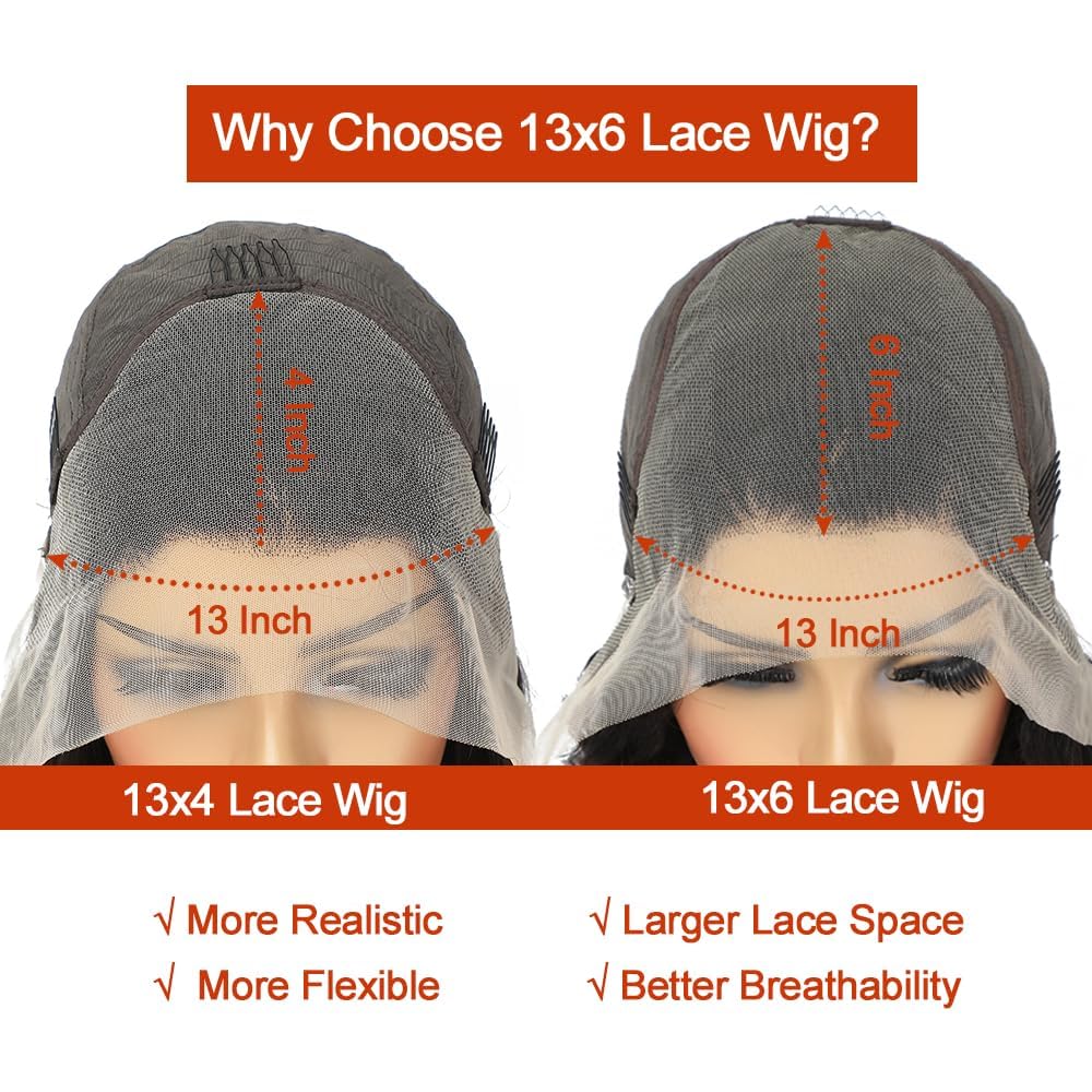 dorbess Ginger Wigs Human Hair Body Wave Lace Front Human Hair Wig Pre Plucked 13x6 HD Lace Front Wigs 350# Ginger Orange Colored Lace Frontal Wig Glueless 24 Inch