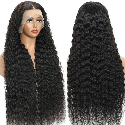 30 Inch Deep Wave Lace Front Wigs Human Hair Pre Plucked 200% Density HD Transparent 13x4 Lace Frontal Wigs For Women Human Hair Lace Front Wigs Deep Curly Human Hair Wig