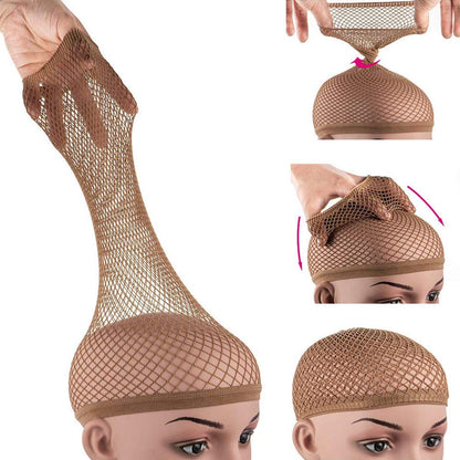 Dreamlover Hair Net for Wig, Brown Mesh Wig Cap for Long Hair, 2 Pieces