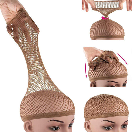 Dreamlover Hair Net for Wig, Brown Mesh Wig Cap for Long Hair, 2 Pieces