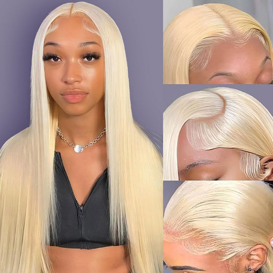 613 Lace Front Wig Human Hair 13x6 HD Transparent Blonde Lace Front Wigs Human Hair 180% Density Guleless Wigs Human Hair Pre Plucked 20 inch 613 HD Lace Frontal Wigs
