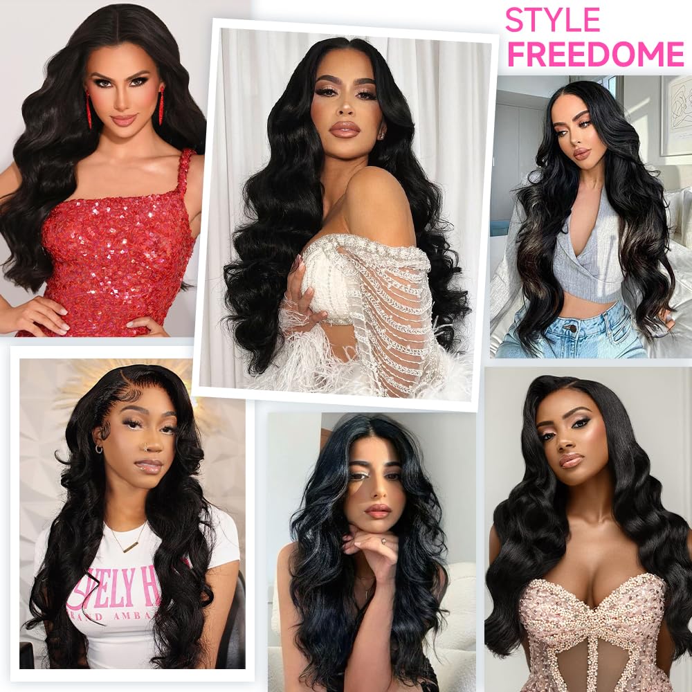 YUNXING Body Wave Lace Front Wigs Human Hair 13x6 HD Lace Front Wigs Human Hair 200% Density Glueless Wigs Human Hair Pre Plucked For Women Body Wave Frontal Wigs 24 Inch