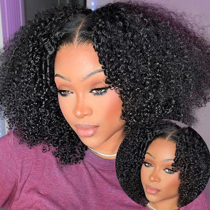 ISEE Glueless Wigs Human Hair Pre Plucked Pre Cut Ready to Wear Glueless Bob Wigs for Black Women 7x5 HD Lace Closure Wigs Human Hair 180% Density 10 Inch