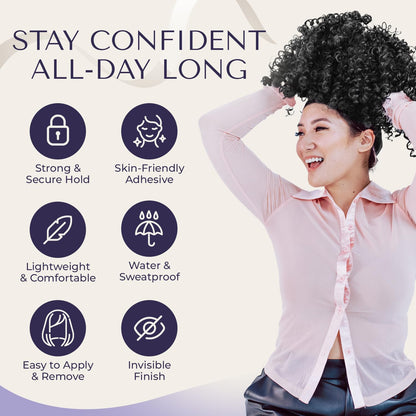 48pcs Wig Tape Double Sided Ultra Hold - Lace Front Tape for Wigs, Toupee Tapes Double Sided, Hair Tapes for Wigs, Strong Adhesive Hold & Waterproof, Wig Glue Strips